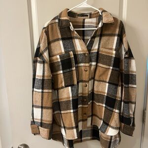 SHEIN Plaid Button Down Shirt